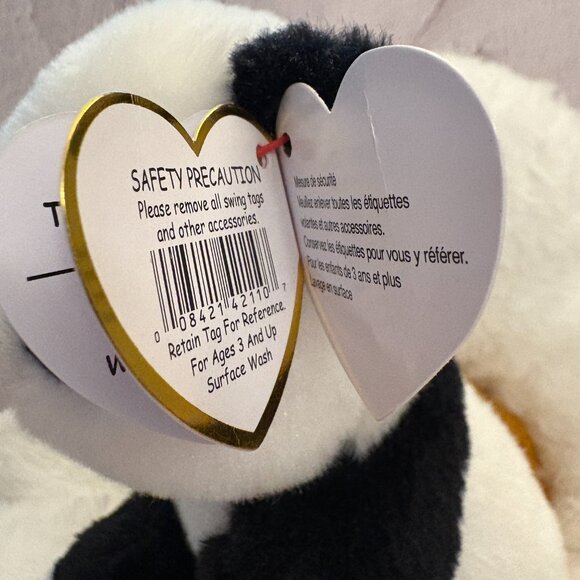 Ming TY Original Beanie Babies Panda Black White 2016 Plush Stuffie (SKU: 244TO) - Picture 7 of 11